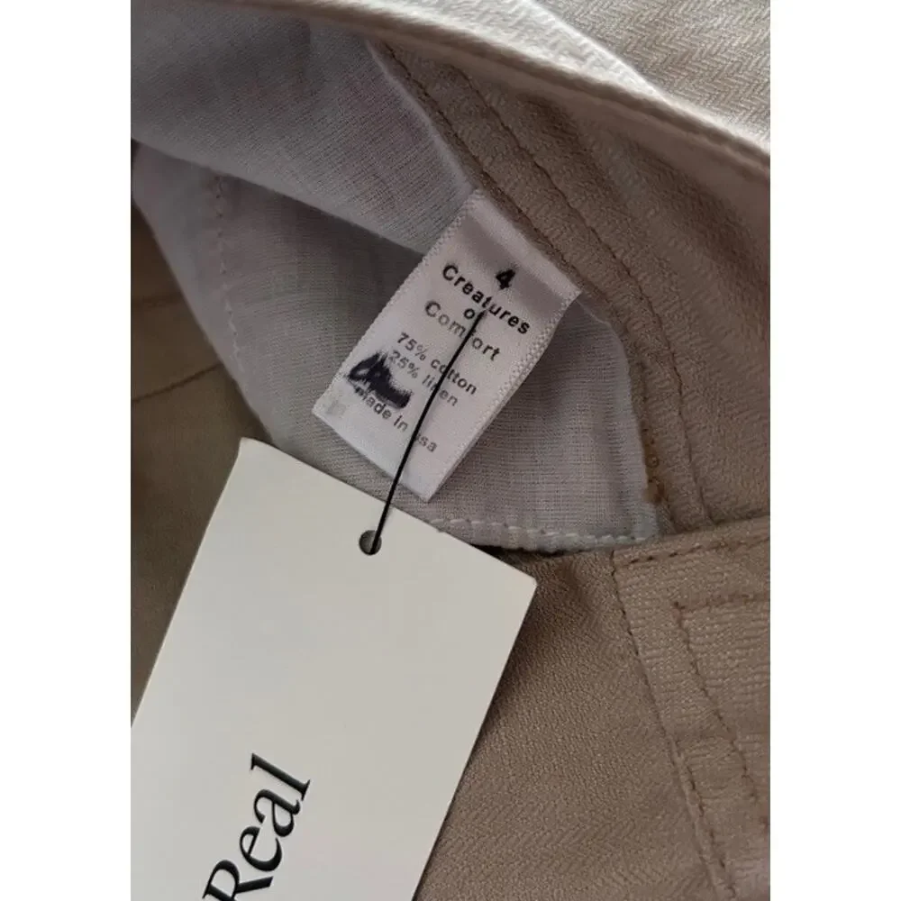 Creatures Of Comfort Madison Wide Leg High Waisted Pants Womens Cream Size 4 USA - Picture 6 of 8